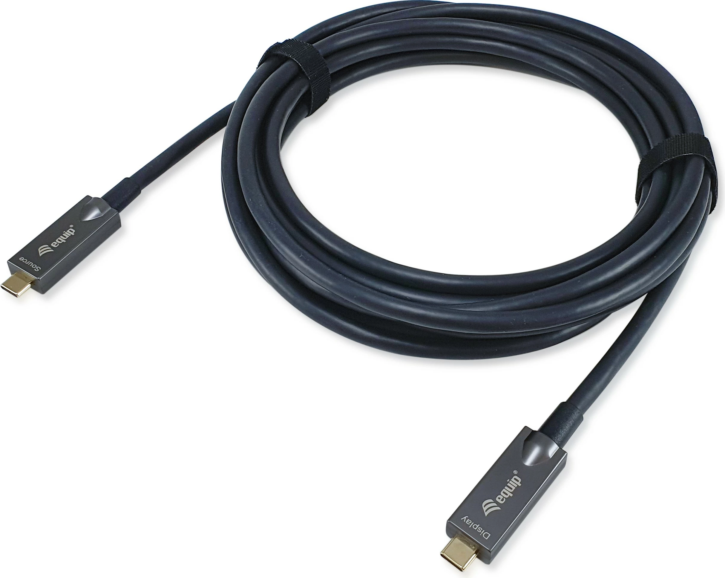 Aktivni optični USB-C kabel Equip 119463, 15 m, 4K/60Hz, 10 Gbps, PD 60W, črn