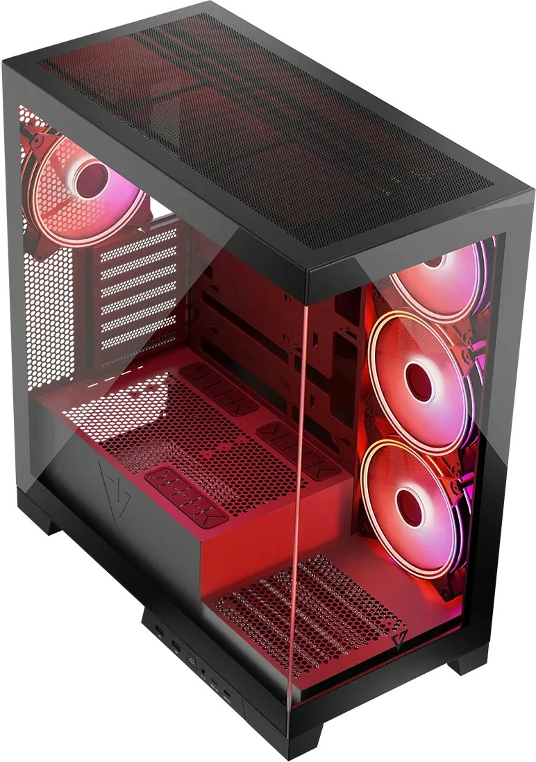 Računalniško ohišje MODECOM Volcano Space ARGB, Midi Tower, kaljeno steklo, črno