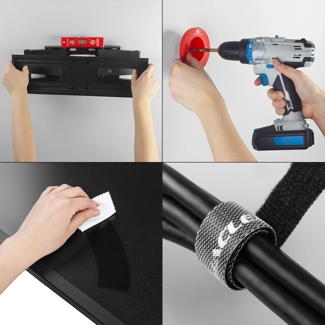 Stenski nosilec za TV Maclean MC-789, za 32–85", VESA 600x400, 60 kg, črn