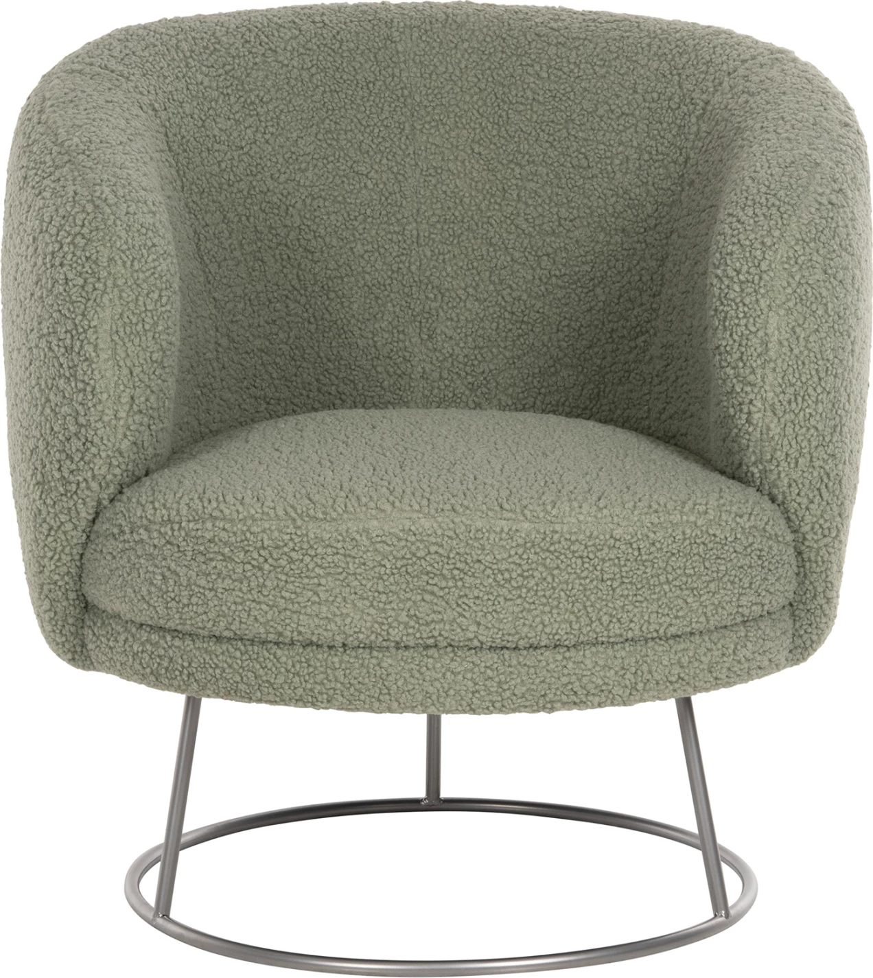 Fotelj ARIEN FH8403.27 iz boucle tkanine v pistacija zeleni barvi-srebrna kovinska osnova 78x75x84Hcm