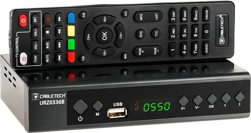 Digitalni dekoder Cabletech URZ0336, DVB-T2, H.265 HEVC, črn