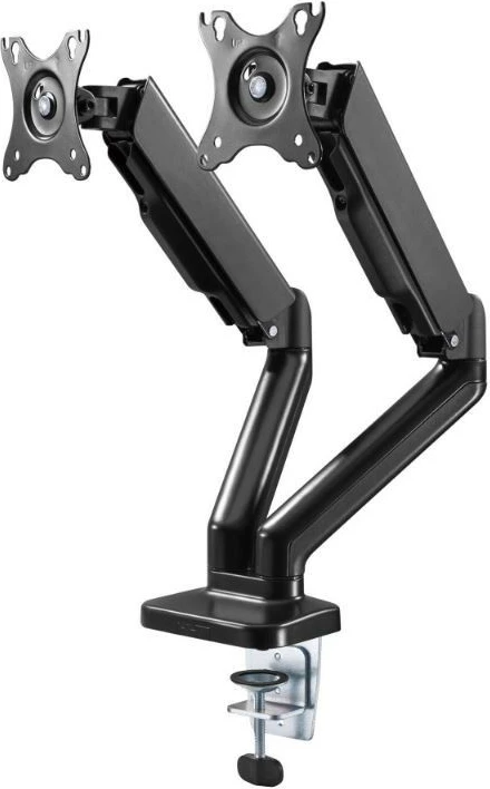 Namizni nosilec za dva monitorja Techly ICA-LCD 462B, 17–32 palcev, 9 kg, črn