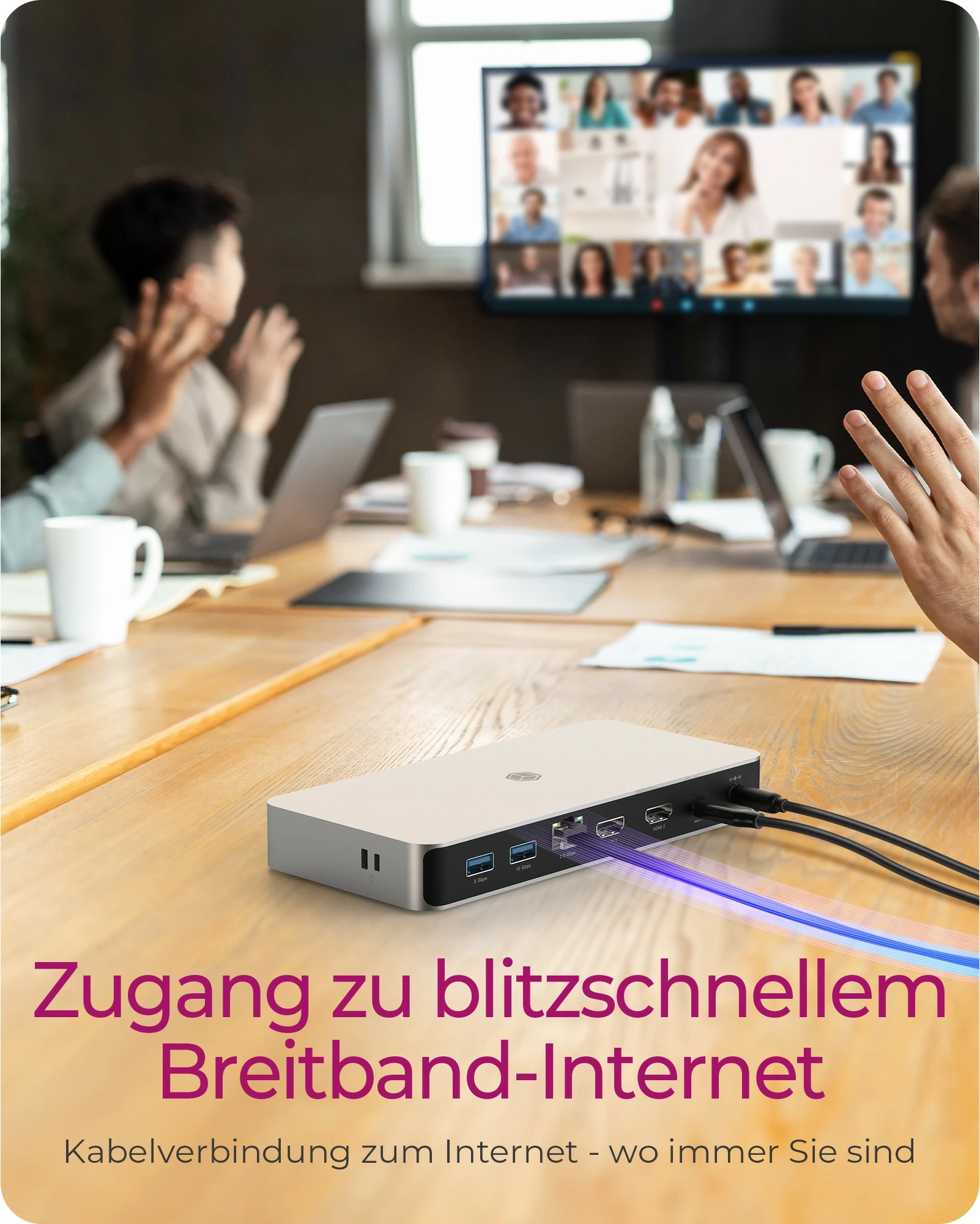 Docking postaja ICY BOX IB-DK2880-C41, USB4, 10 vrat, 100W, 8K, antracit/črna