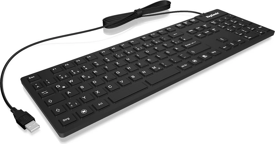 Industrijska tipkovnica KeySonic KSK-8030IN, polna velikost, USB, QWERTY, črna, IP68