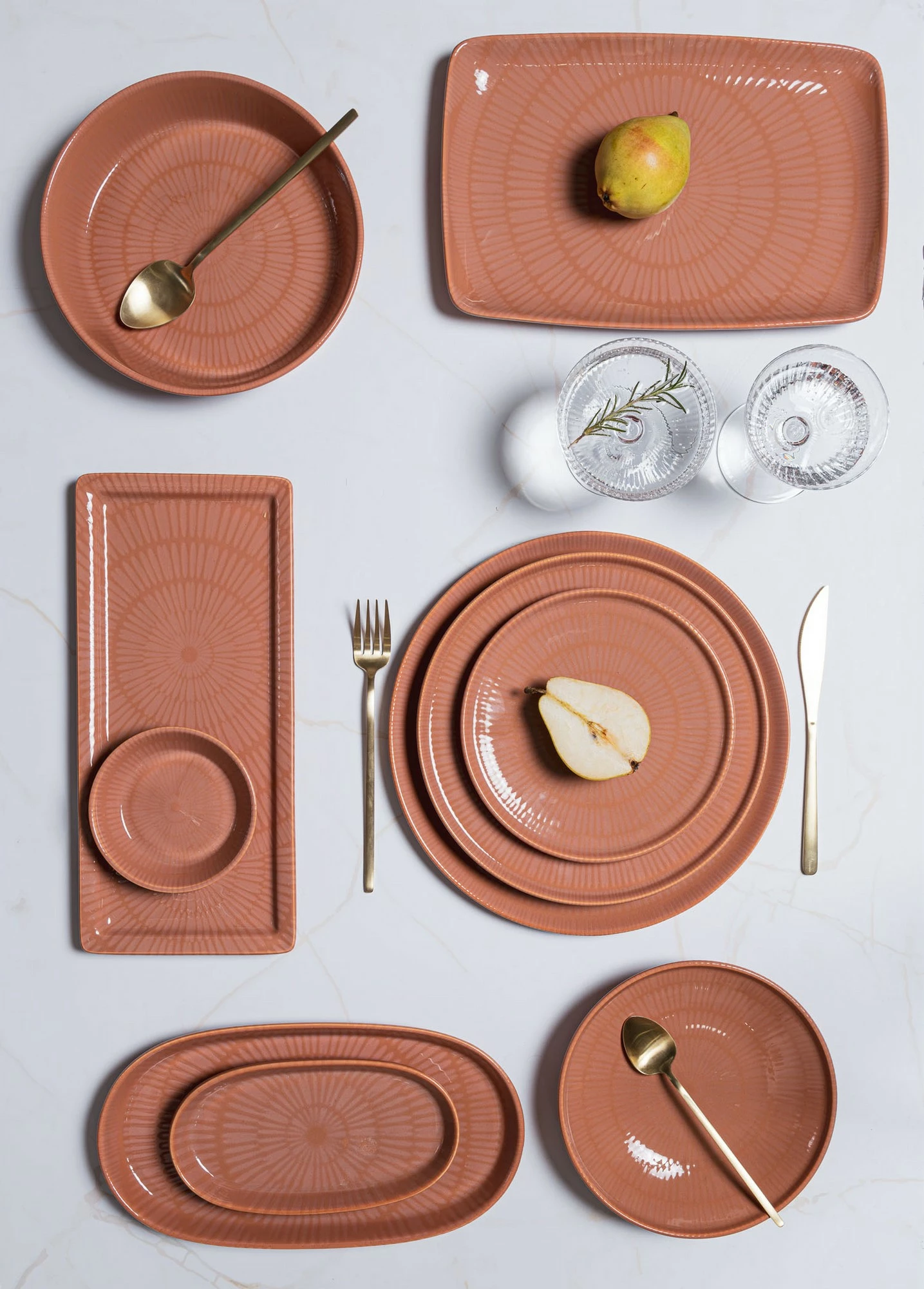 Servirna plošča Hermia NON0036, 16 x 29 x 4 cm, lososova