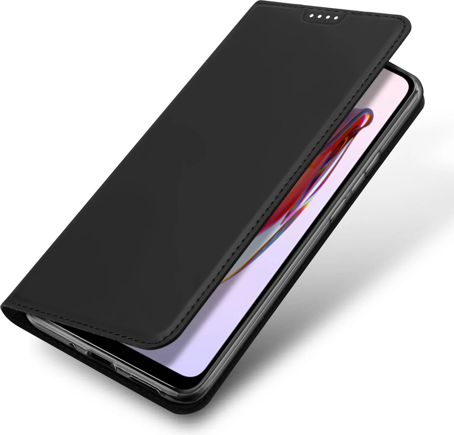 Zaščitni ovitek Dux Ducis Skin Pro za Xiaomi Redmi 11A / Poco C55 / Redmi 12C, z vložkom za kartice, stojalom, črn