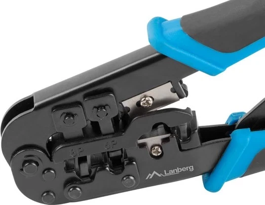 Orodje za stiskanje kabelskih konektorjev Lanberg, RJ45, RJ12, RJ11, modro