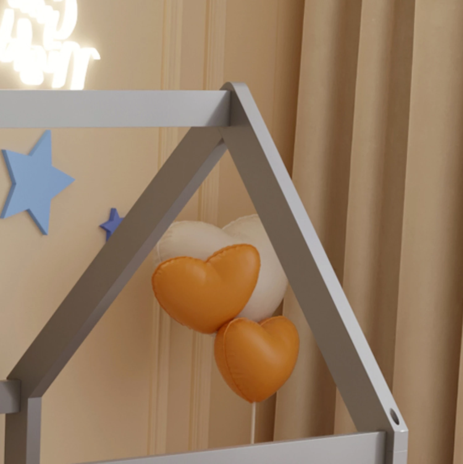 Postelja za otroke PEPE FH677.05 t.MONTESSORI iz masivnega borovega lesa v sivi barvi - 190x90cm