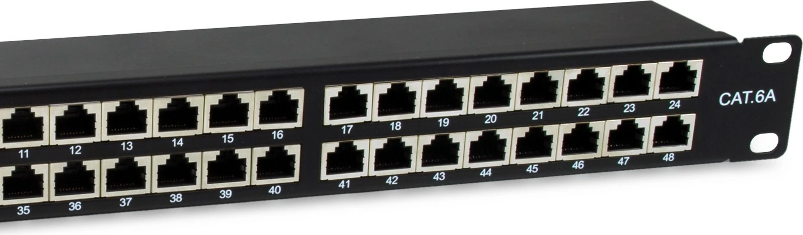 Mrežni pripomoček EQUIP 326626, 48 vrat, Cat6a, 10GBase-T, 1U, črn