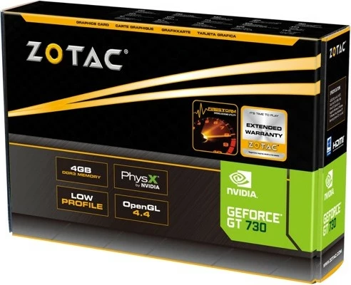 Grafična kartica GeForce GT 730, 4 GB GDDR3, PCI Express x16 2.0, Zotac, črno/sivo/srebrna