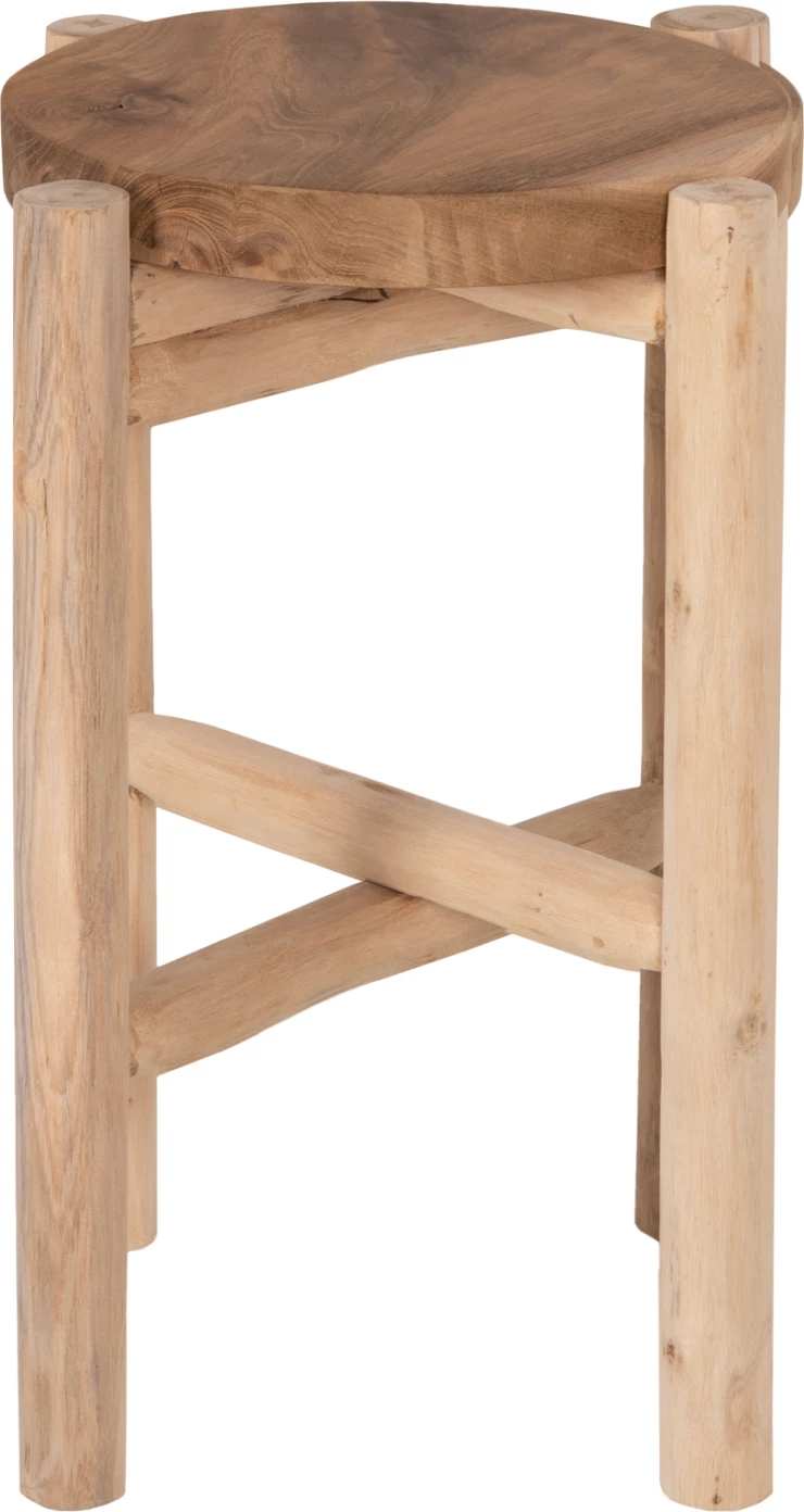 Stranska miza/podstavek HOVER FH7900 iz tikovine v naravni barvi Φ30x50Hcm