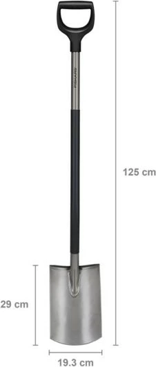Prava lopata Fiskars Ergonomic 1067512, jeklo, siva