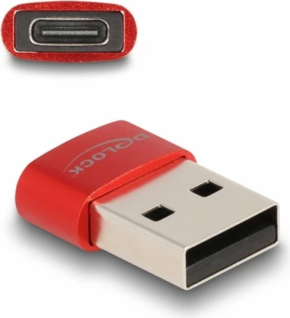 Adapter USB 2.0 USB A na USB C, rdeč DeLOCK