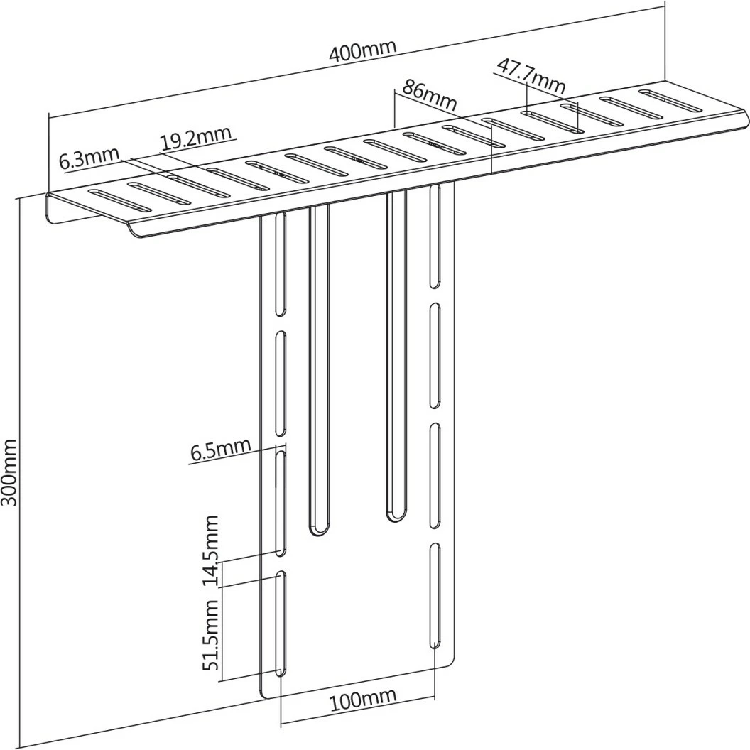 Polični nosilec Maclean NanoRS RS464 za kamero/mikrofon/zvočnik, VESA 100x100, črn