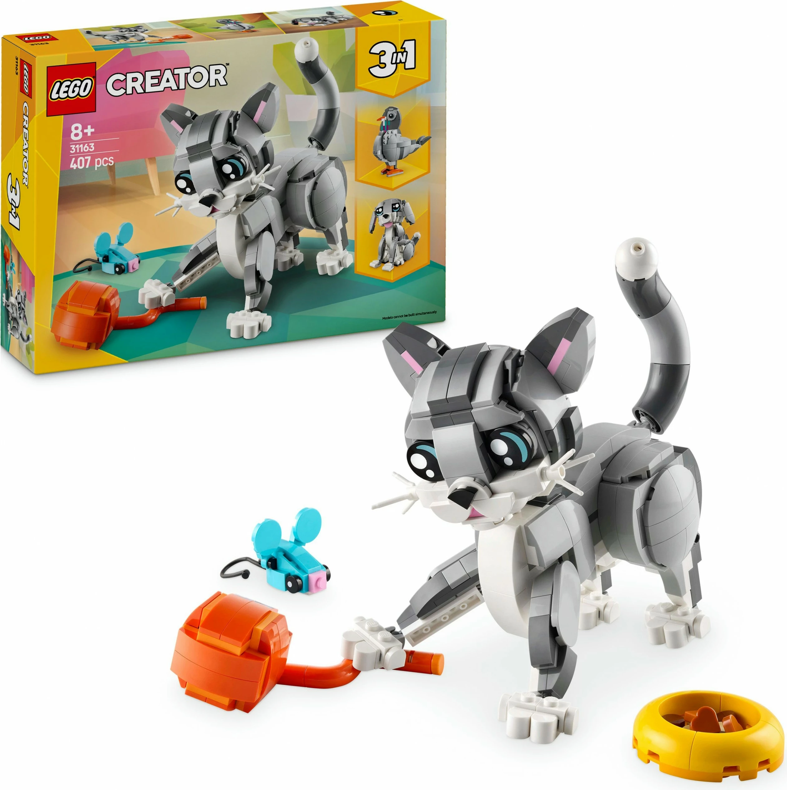 Gradbeno igračo LEGO Creator Siva mačka 31163, večbarvno