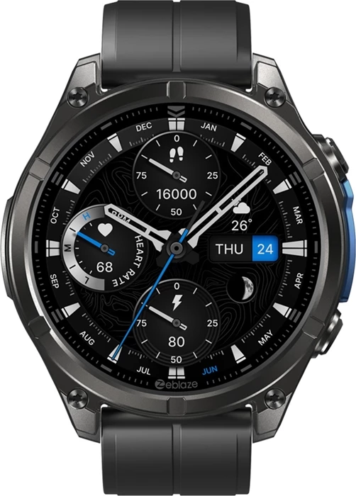 Pametna ura Zeblaze Vibe 8 Abyss, 1.43" AMOLED Always-on, klici prek Bluetooth, MIL-STD 810H, IP69K/5 ATM, 500 mAh, črna