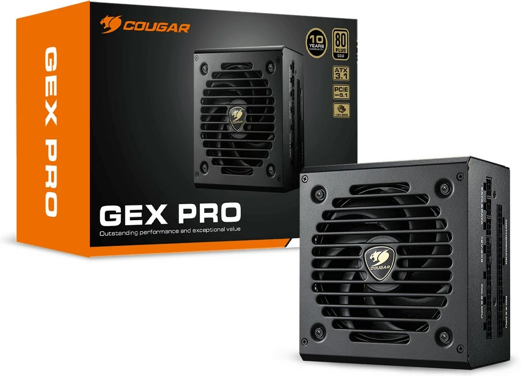 Napajalnik 750W, modularen, ATX3.1, 80 Plus Gold, Cougar GEX PRO, črn