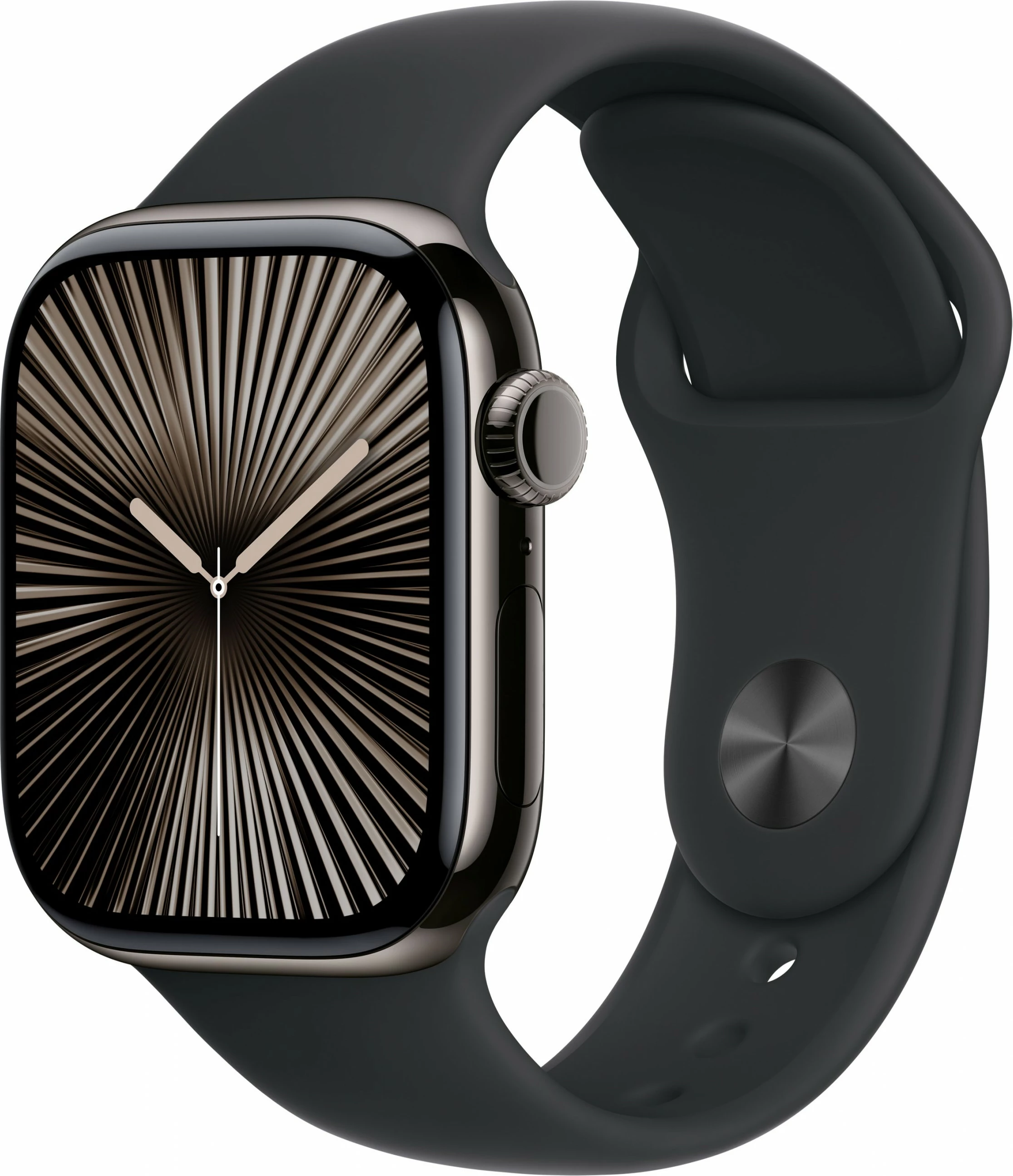 Pametna ura Apple Watch Series 10, 64 GB, GPS + Cellular, 42 mm, ohišje iz titana, črn športni pašček