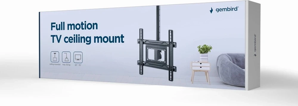 Stropni nosilec za TV, 32" - 70", 50 kg, Gembird CM-70ST-01
