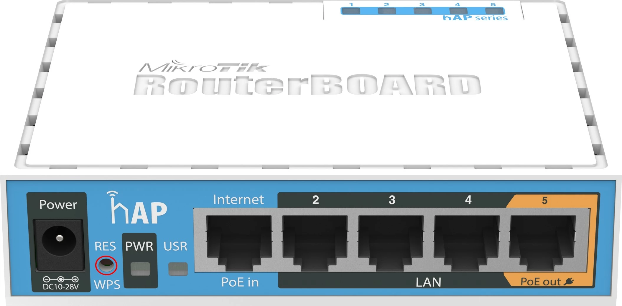 Brezžični usmerjevalnik MikroTik hAP, 2,4 GHz, 10/100 Mbit/s, bel