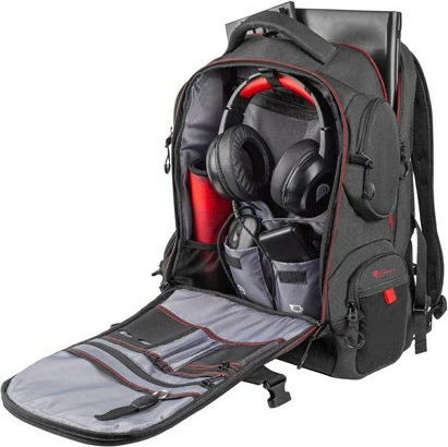 Nahrbtnik za prenosnik do 17,3" Natec Genesis Pallad 550, črn/rdeč