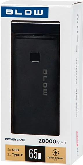 Power bank 20000mAh, 65W, črn BLOW PB20G