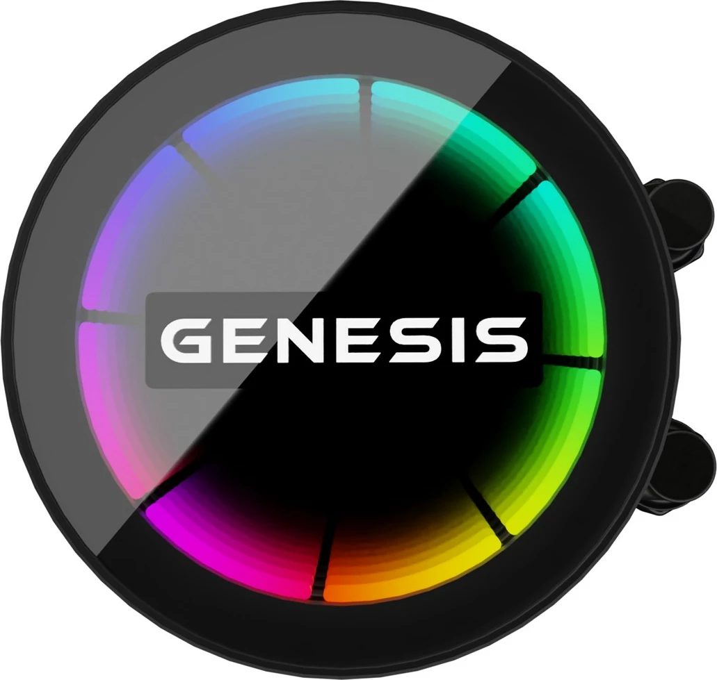Vodna hladilna enota vse-v-enem za procesor GENESIS NLG-2319, 2 ventilatorja, RGB, črna