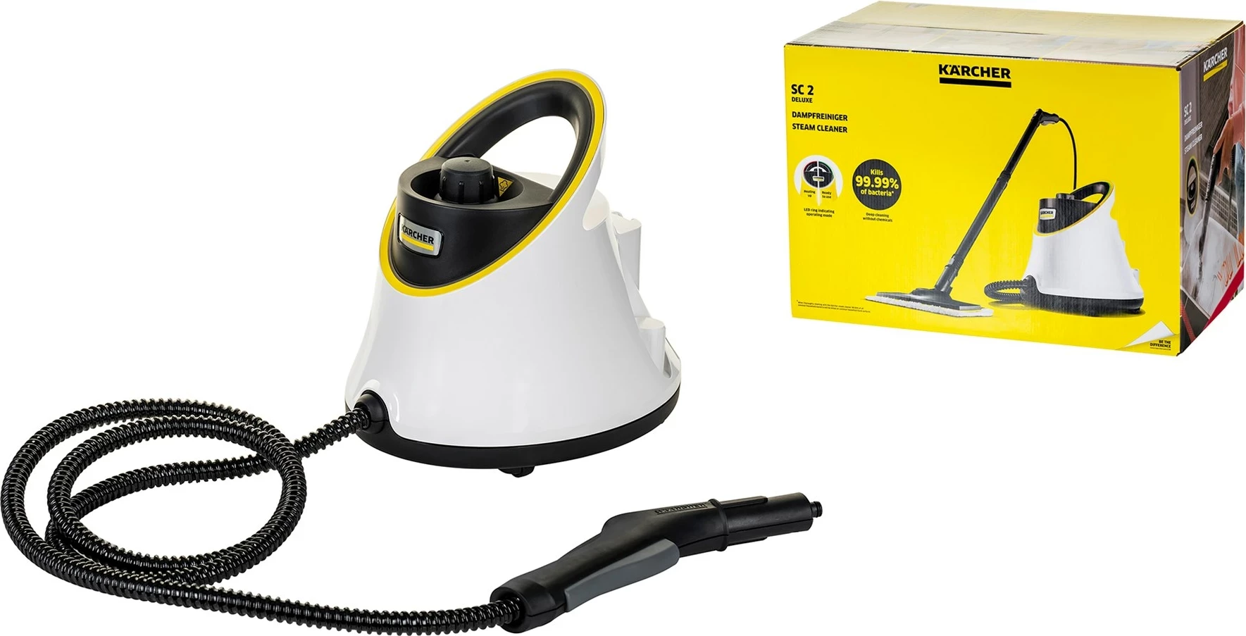 Parni čistilec Karcher SC 2 Deluxe, 1 L, 1500 W, bel, črn