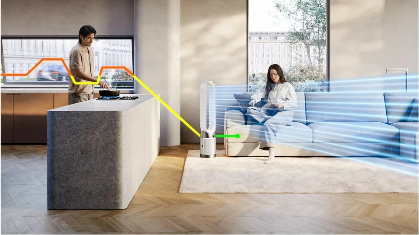 Purifikator zraka Purifier Cool PC1, Dyson, HEPA 13, pameten, srebrn