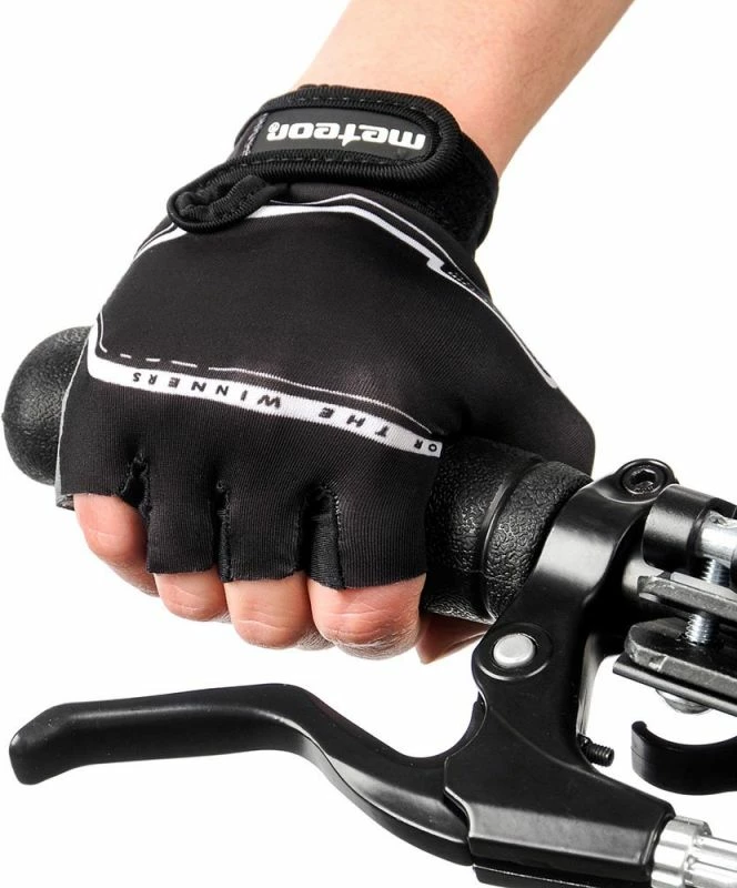 Rokavice za kolo za otroke Meteor, črne in sive