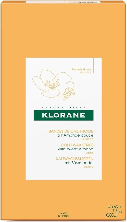 Hladni voščeni trakovi za depilacijo nog Klorane, ženske, 6 kosov
