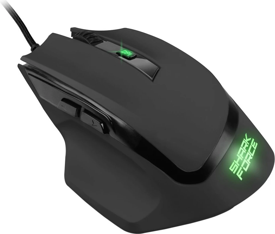Optični igralni miš SHARKoon SHARK Force II, USB Type-A, 4200 DPI, črn