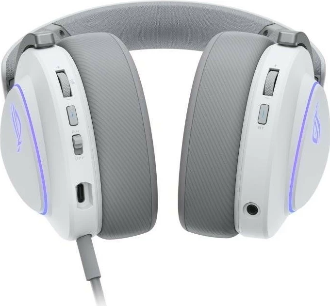 Slušalke na uho, brezžične/žične Asus ROG DELTA II, bele