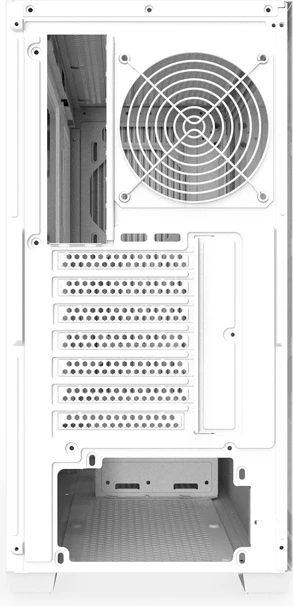 Računalniško ohišje, ATX midi tower za matično ploščo ATX/M-ATX/ITX, Darkflash DS900WS, kaljeno steklo, brez ventilatorjev, do 12×120 mm, 2×HDD + 2×SSD, belo