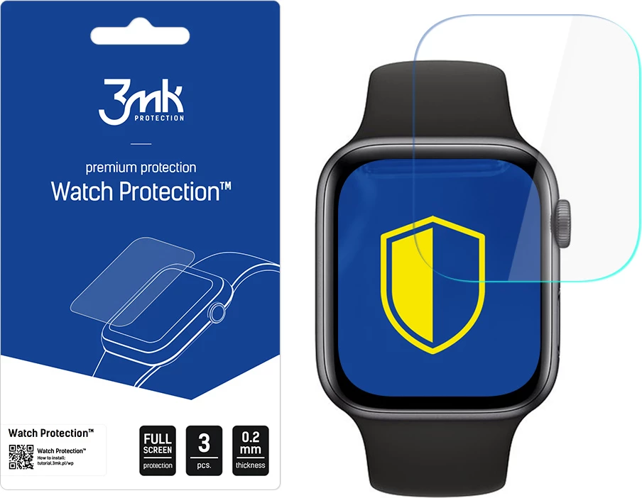 Zaščitna folija za zaslon za Apple Watch 5 44 mm, 3mk Watch Protection ARC+, komplet 3 kosi