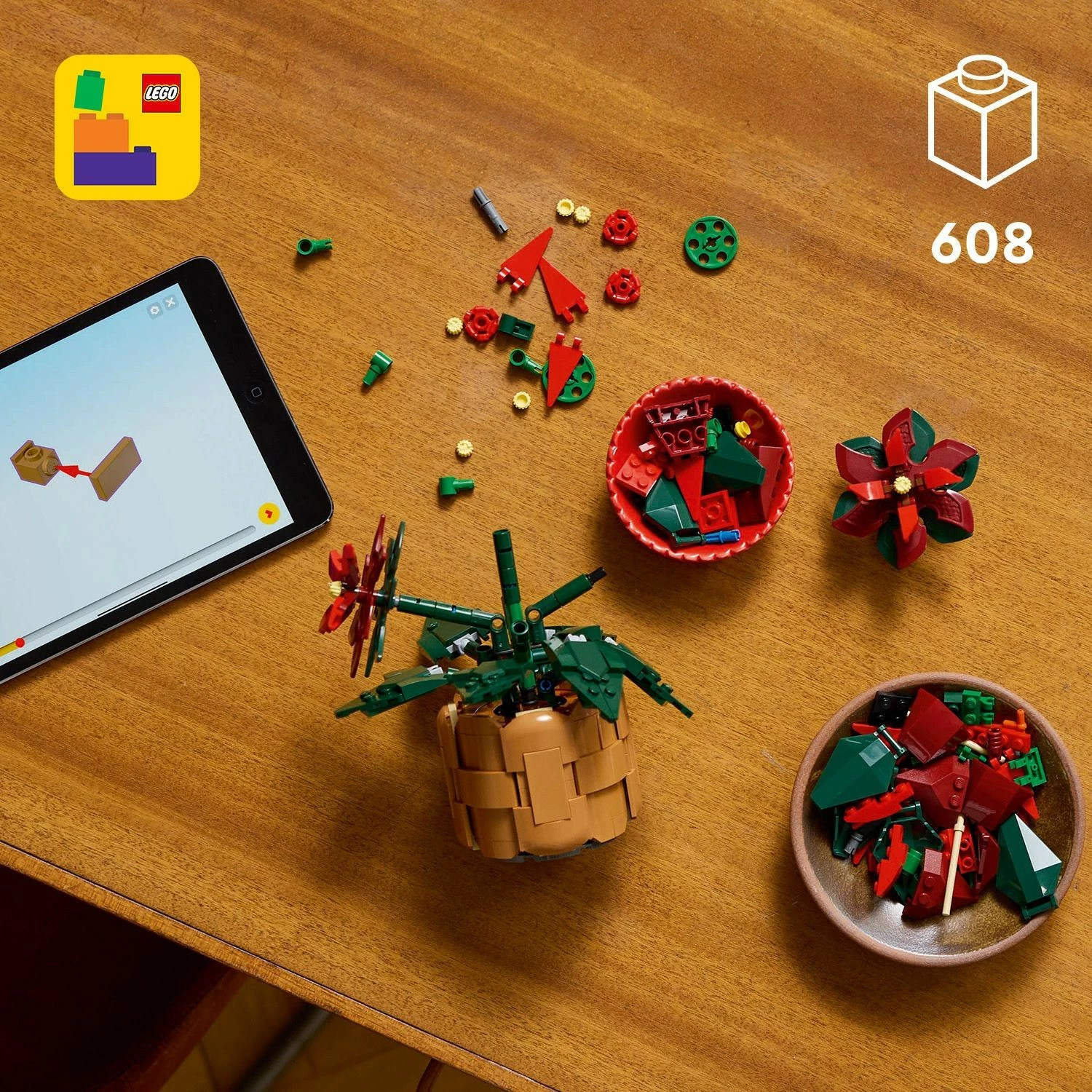 Božična zvezda, 608 kosov, večbarvna, LEGO Icons 10370