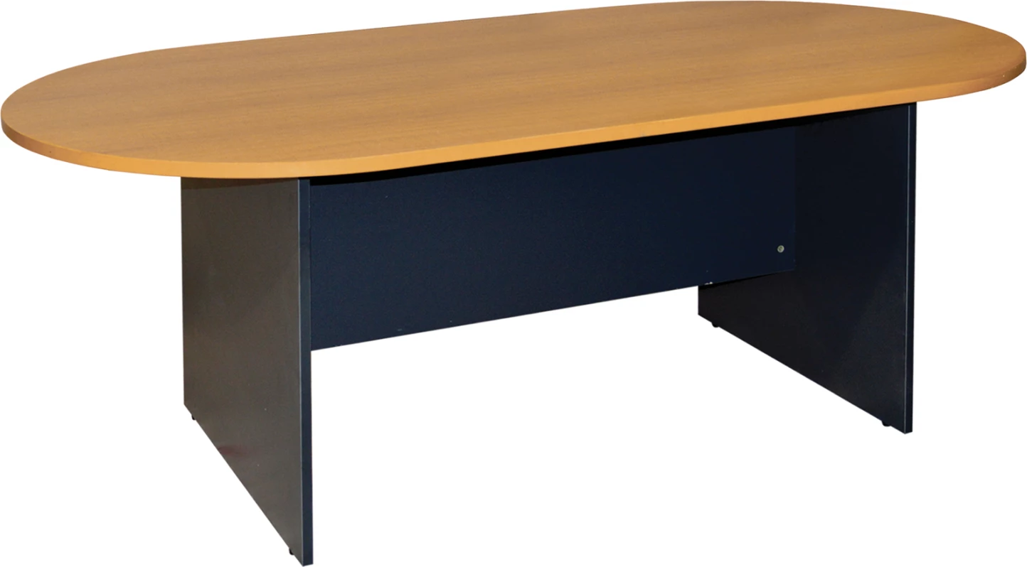 Konferenčna ovalna miza SIENNA FH2134.01 melamin v antracitni barvi - vrh v hrastu 240x120x75H cm