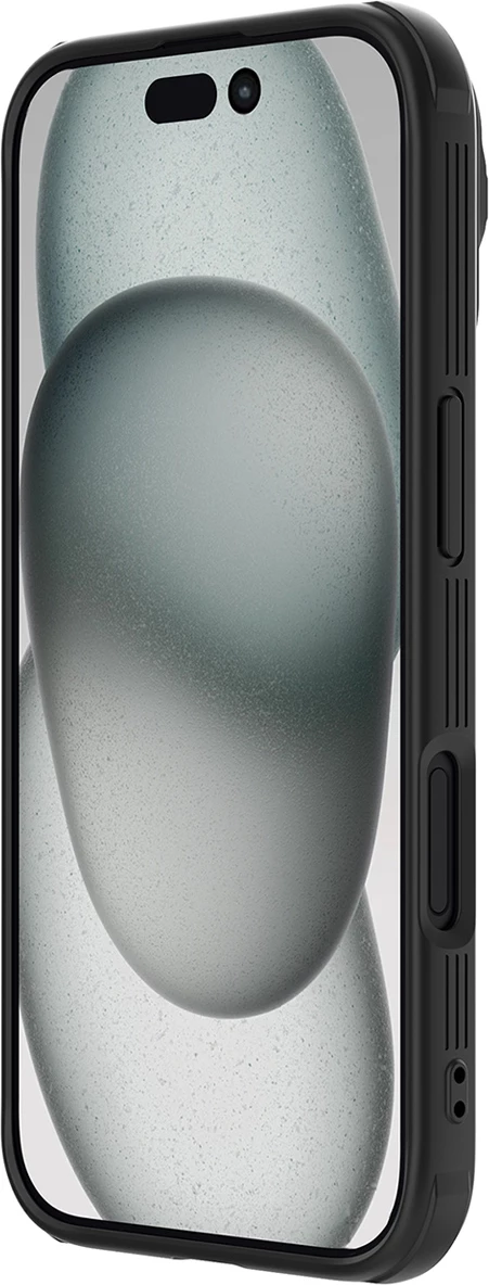 Ovitek za iPhone 16 Pro z zaščito kamere in držalom, Nillkin CamShield Prop, črn