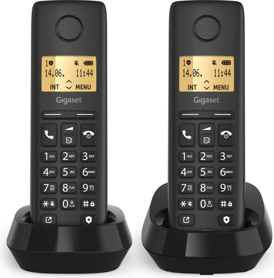 Brezžični telefon Gigaset Pure 100 Duo, črn, komplet 2 kosov