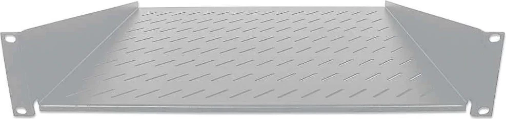 Perforirana polica za 19" rack, 2U, 400 mm, z dvema točkami pritrditve, Intellinet 712224, siva