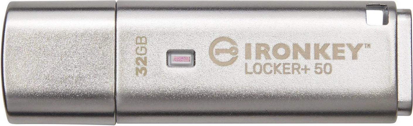 USB ključek IronKey Locker+ 50, 32 GB, srebrn (Kingston)
