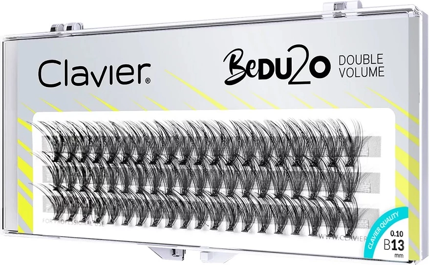 Skupki za trepalnice Dvojni volumen, Clavier BeDU2O, 13 mm, 60 kos
