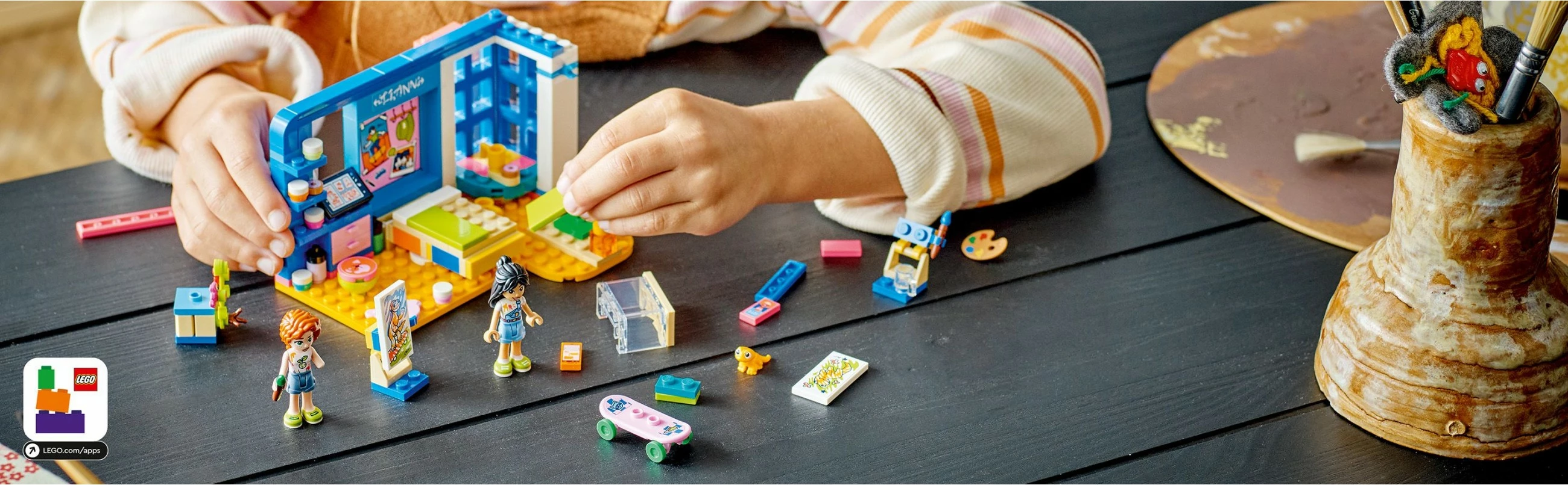 Set za gradnjo Liannina soba, LEGO Friends 41739, 204 kosi, večbarven