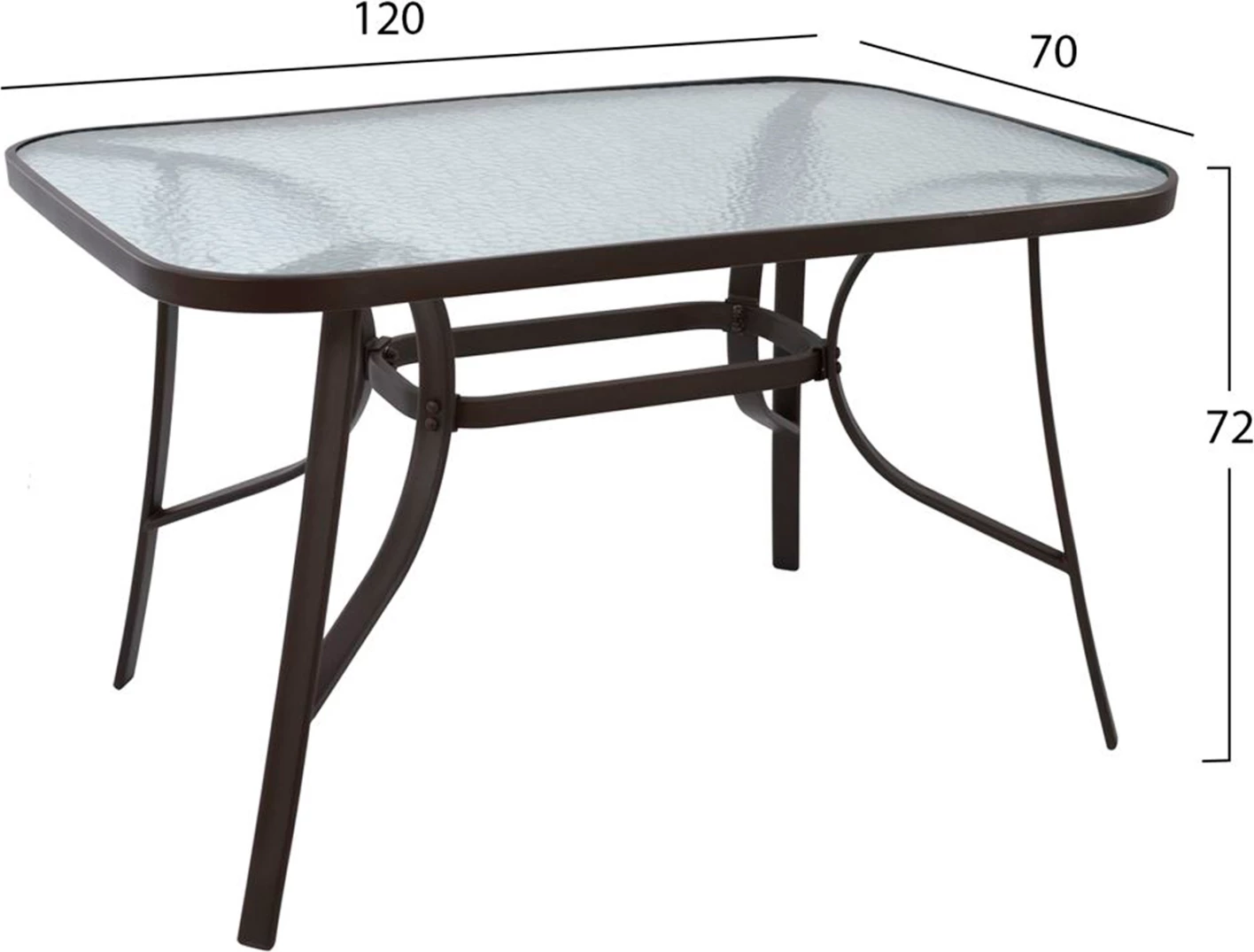 Zunanji jedilni set 5 kosov MORNER FH21028 rjava kovina in pletenina