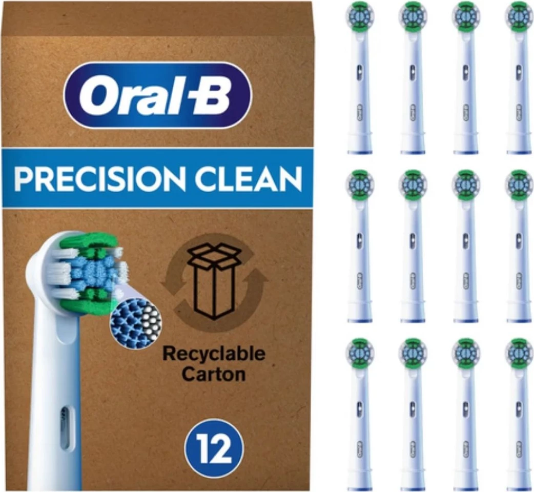 Zamenljive glave za električno zobno ščetko, Precision Clean Oral-B 8006540855683, bele, set 12 kos