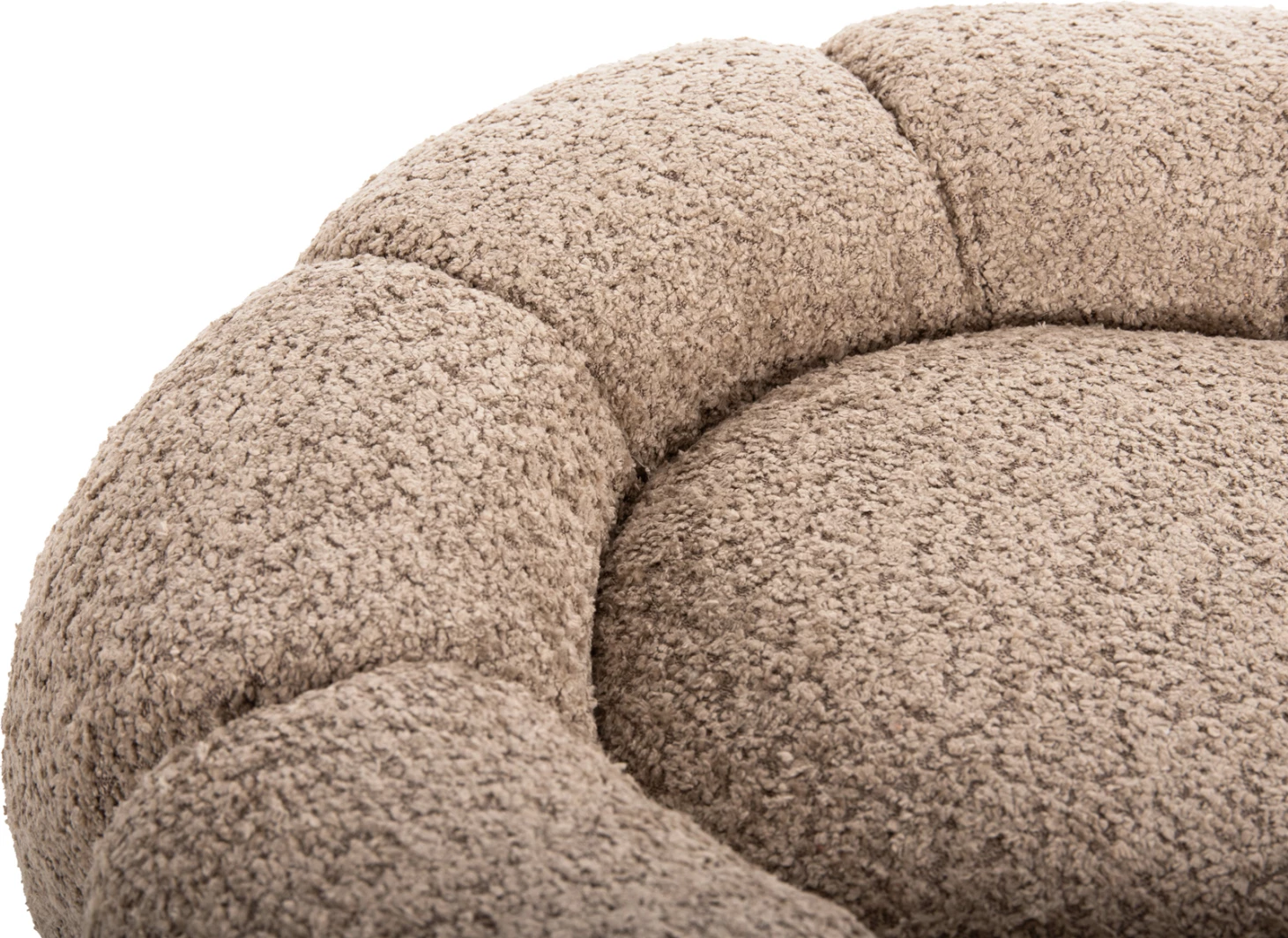 Okrogli stol KRIPP FH9602.08 bež boucle-črna kovinska osnova Φ60x31Hcm