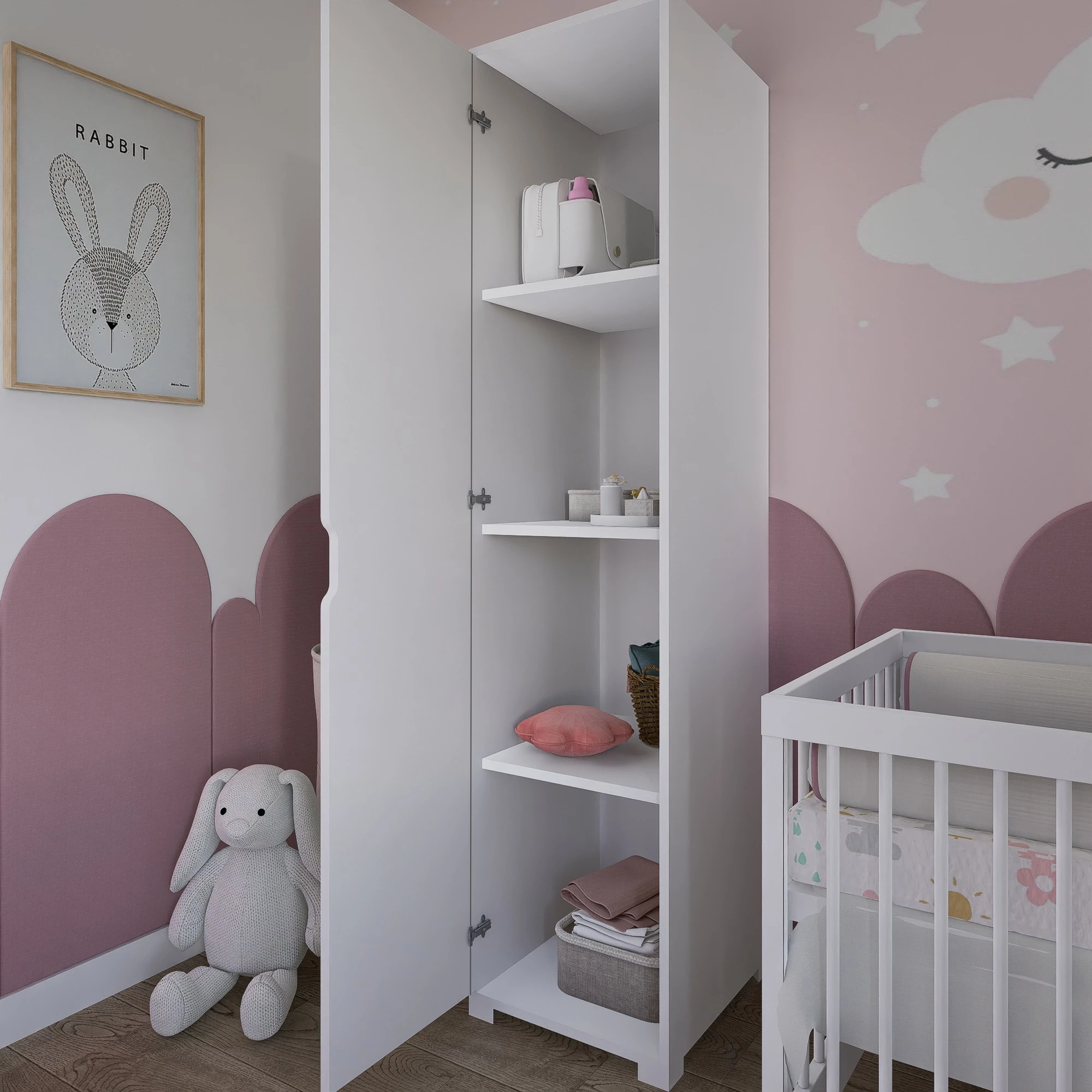 Dnevni/Spalni omarica Skye Decor, mat bela, Duru 1600-042