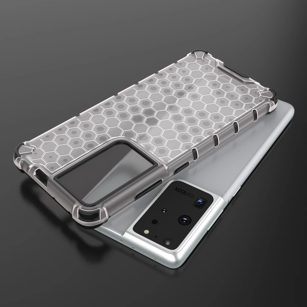 Ovitek Hurtel Honeycomb za Samsung Galaxy S22 Ultra, prozoren