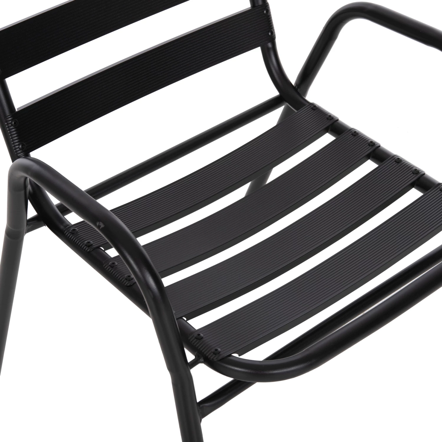 Stol Prelude FH5970.03 kovinski okvir-aluminij sedež in naslonjalo-črna 54x56x79Hcm