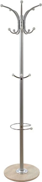 Stojalo za klobuke/plašče iz kovine FH0038.40 vrtljivo srebrno z marmorjem '37x170cm